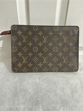 Louis Vuitton Monogram Canvas Toiletry Pouch in Brown and Gold